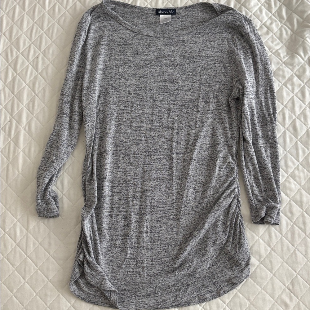 Gray Long Sleeve Top